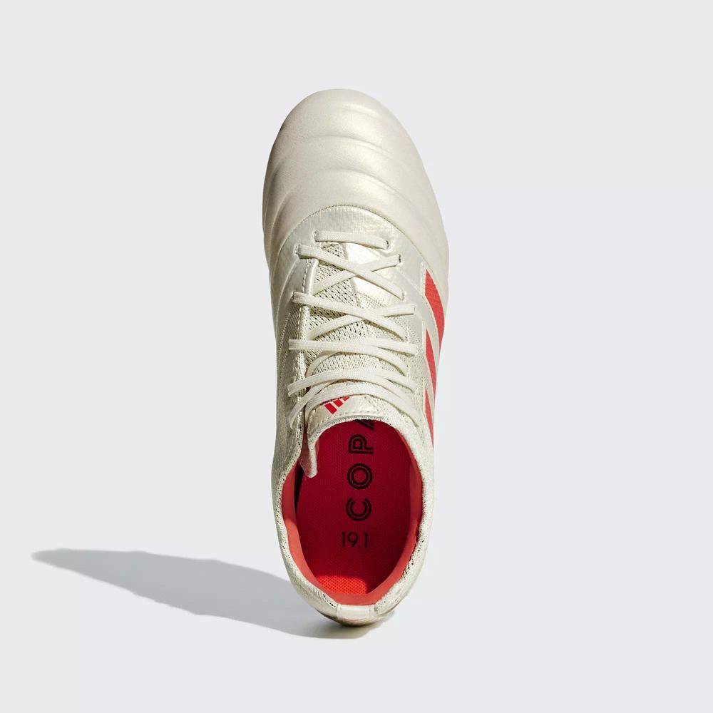 Adidas Copa 19.1 Firm Ground Tacos de Futbol Blancos Para Niña (MX-80507)